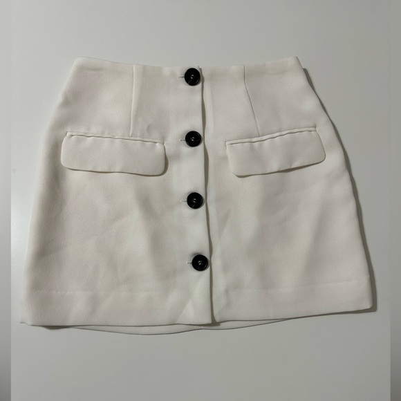 White Mini A-Line Skirt - Picture 1 of 4